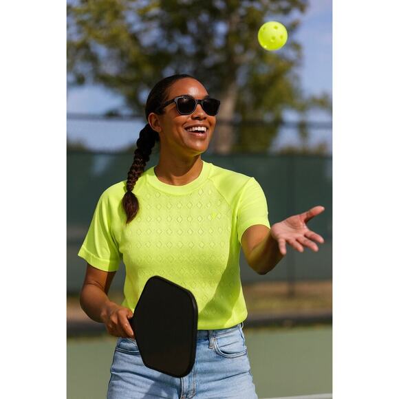 G-Star Women Raw Correct Knit Neon Yellow Short Sleeve Top NWT Sporty Chic